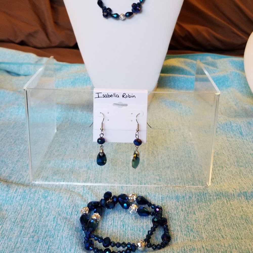NWT 3pc Handmade Necklace Bracelet Earrings - Picture 1 of 8